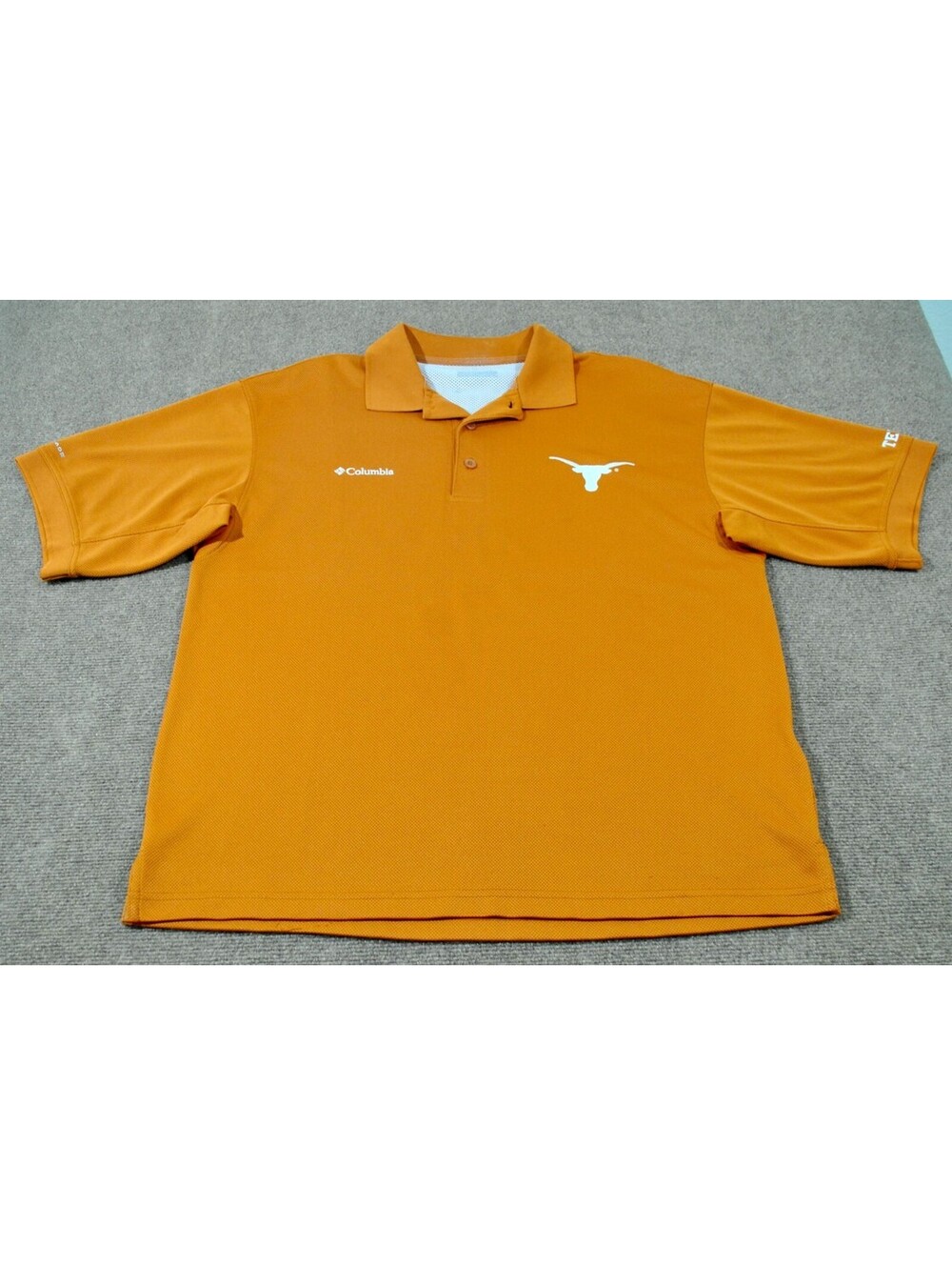 Texas Longhorns Columbia Sportswear NCAA Football Orange Polo Size X-Large